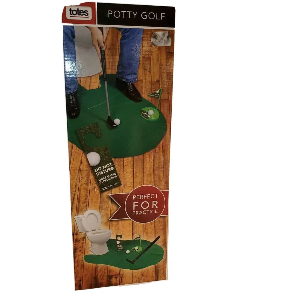 Totes Potty Putting Golf Green Toilet Putt-Putt Golfing NEW Gift for Dad Funny